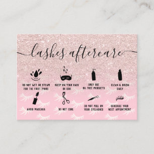 Glitter lash after care rosa illustrations visitkort