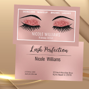 Glitter Lash and Brows Beauty Makeup Visitkort