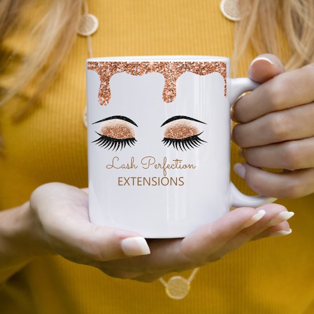 Glitter Lash Extensions Business Namn Mugg (Skapare uppladdad)