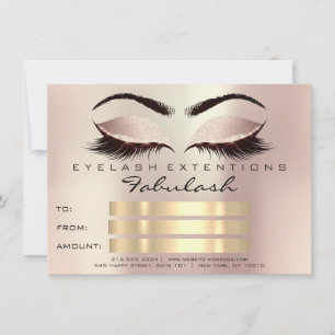Glitter Lash Guld Rosa Makeup-certifikat Inbjudningar