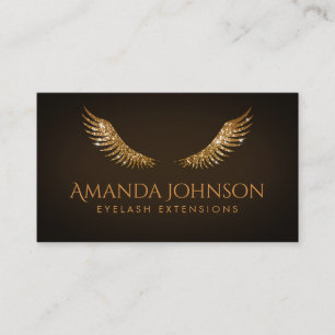 Glitter Lash Guld Vingar Brown Chocolate Card Visitkort