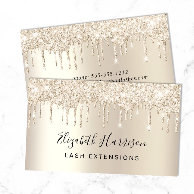 Glitter Lash Guld Visitkort (Skapare uppladdad)