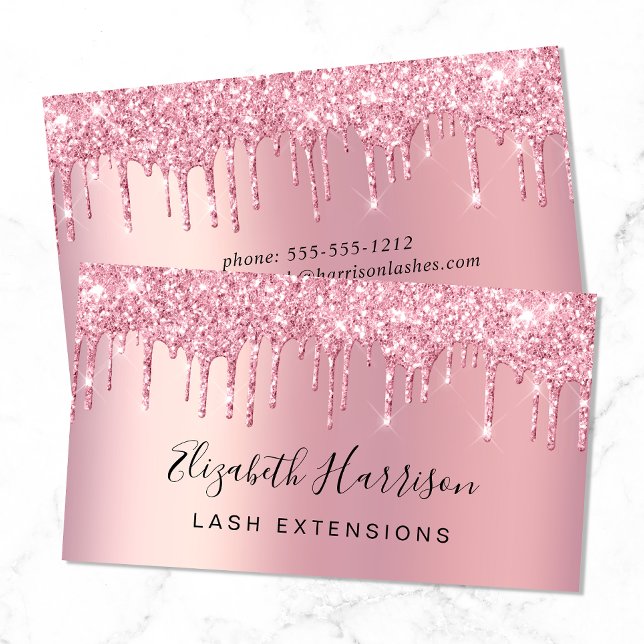 Glitter Lash Rosa Visitkort (Skapare uppladdad)