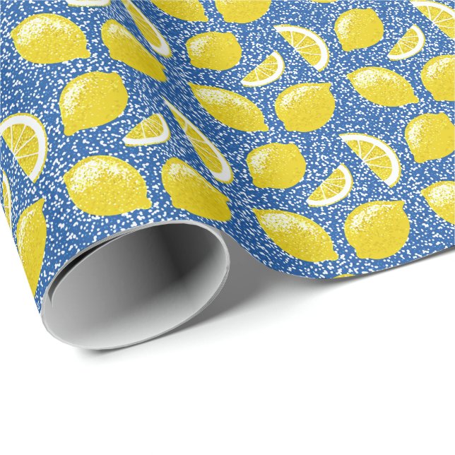 Glitter Lemons Presentpapper (Rullad Hörn)