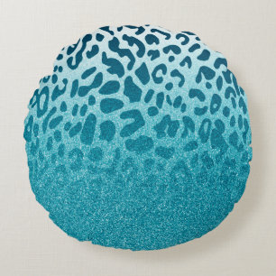 Glitter Leopard Rund Kudde