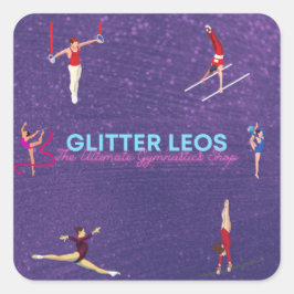 Glitter Leo's - Den ultimata gymnastikbutiken Fyrkantigt Klistermärke