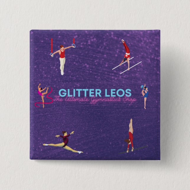 Glitter Leo's - Ultimate Gymnastics Shop Knapp (Framsida)