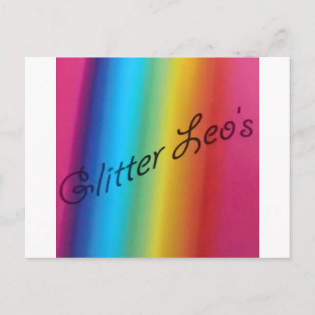 Glitter Leo's Vykort (Framsida)