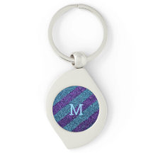 glitter lila & blå anpassad monogram
