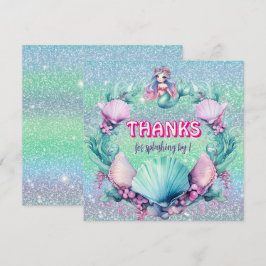 Glitter Lila Havsfröbirthday  Tack Kort