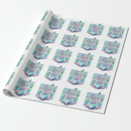 Glitter Lila Havsfröken födelsedag  Presentpapper