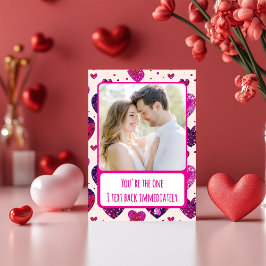 Glitter Lila Hjärta- Jag svarar direkt Foto Helgkort