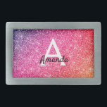Glitter Lila Rosa Colorful Sparkles Namn Initial<br><div class="desc">Glitter Bälte Buckle med lila rosa gnistra | Använda anpassa mallalternativet för att ändra texten | Använda ANPASSAR YTTERLIGARE alternativ för att vid behov ändra texten stil och färg. Om du inte behöver text tar du bort den med alternativet Anpassa mallen.</div>