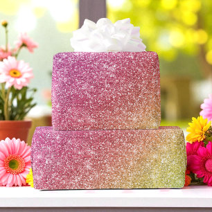 Glitter Lila Rosa Gult  Färgfläckig regnbåge Presentpapper