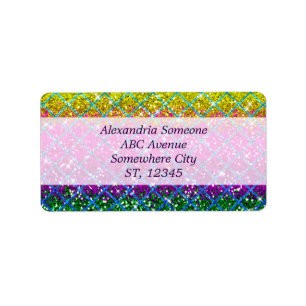 Glitter Lila Snakeskin Adressetikett