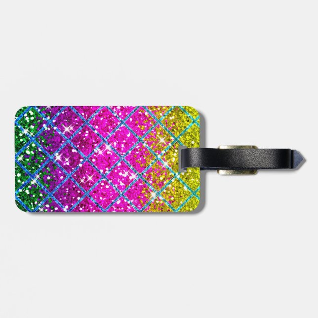 Glitter Lila Snakeskin Bagagebricka (Baksida Vågrät)