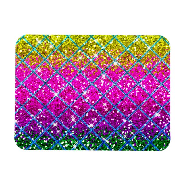 Glitter Lila Snakeskin Magnet (Horisontell)