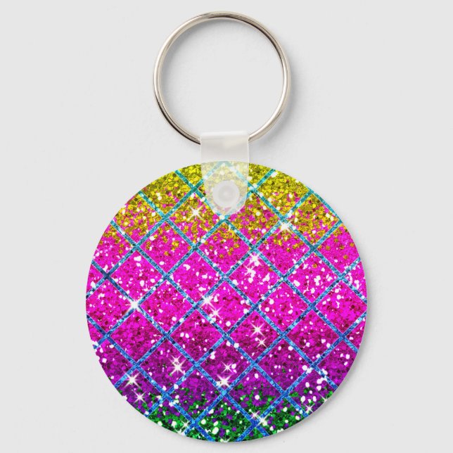 Glitter Lila Snakeskin Nyckelring (Framsida)