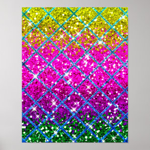Glitter Lila Snakeskin Poster