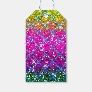 Glitter Lila Snakeskin Presentetikett