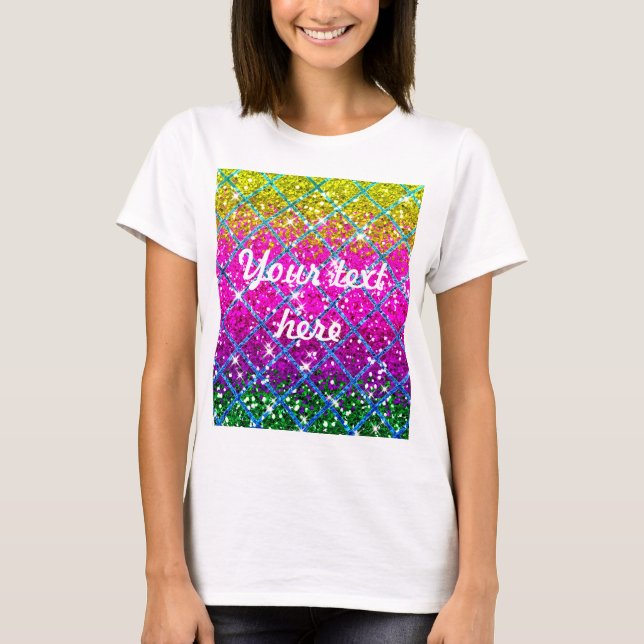 Glitter Lila Snakeskin Tee (Framsida)