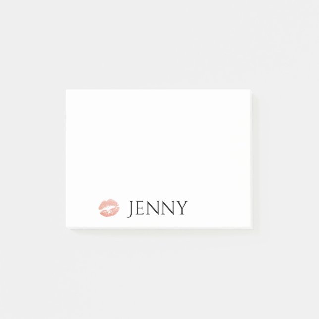 Glitter Lipgloss för personligläppstiftkyss Post-it Block (Framsida)