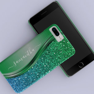 Glitter look Ljusgrön Blå Anpassat Namn