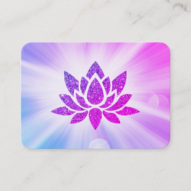*~* Glitter Lotus Rays Reiki Healing Energy  Visitkort (Framsida)