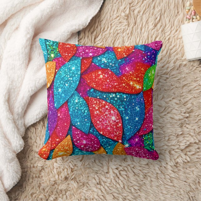 Glitter Löv Mönster Kudde (Filt)