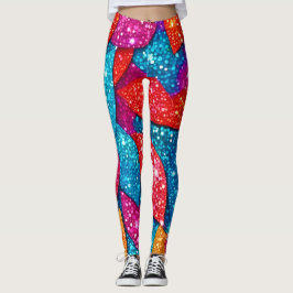 Glitter Löv Mönster Leggings