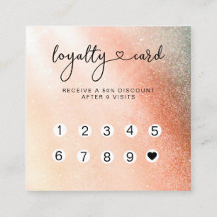 Glitter Loyalty 10 Nagel Lash-Affärskortet Fyrkantigt Visitkort