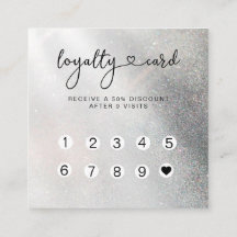 Glitter Loyalty 10 Nagel Lash-Affärskortet