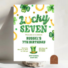 Glitter Lucky Seven St Patrick Födelsedag