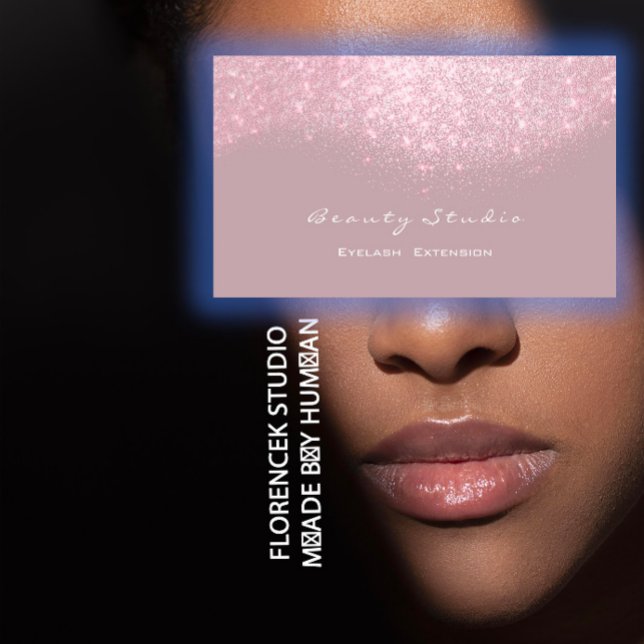 Glitter Makeup Artist Stylist Lash Mauve Rosa Gråt Visitkort (Glitter Makeup Artist Stylist Lash Mauve Pink Gray Business Card)