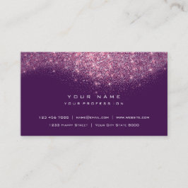 Glitter Makeup Artist Stylist Mode Rosa Lila Visitkort
