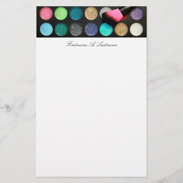 Glitter Makeup Stationery Brevpapper (Framsida)