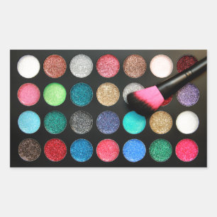 Glitter Makeup Stickers Rektangulärt Klistermärke