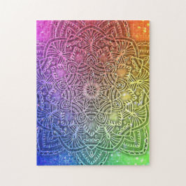 Glitter Mandala Hologram Bright Rainbow Pussel