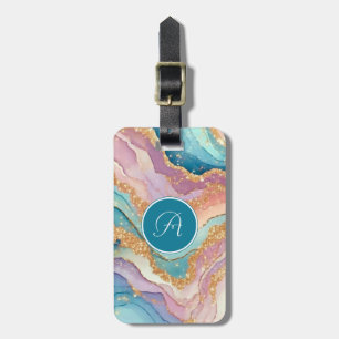 Glitter Marble Luggage Tag Bagagebricka