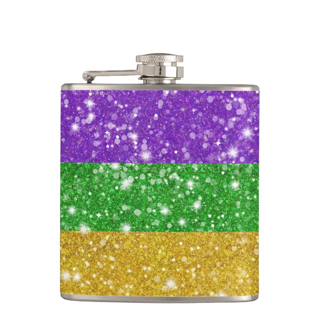 Glitter Mardi Gras Colorful Rand Carnival Bling Fickplunta (Framsidan)