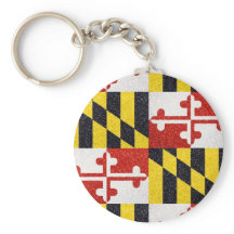 Glitter Maryland flagga round-nyckelkedja