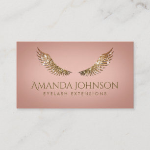 Glitter Mascara Eyelash Extensions Guld Vingar Car Visitkort