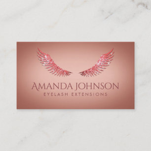 Glitter Mascara Eyelash Extensions Rosa ros Card Visitkort