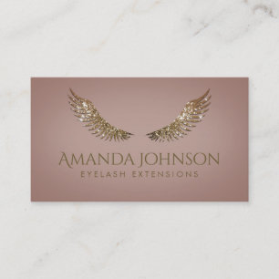 Glitter Mascara Lash Extension Golden Rosa Card Visitkort