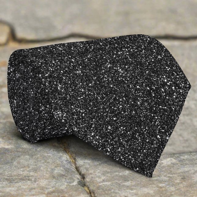 Glitter Metallisk Bling Svart Mönster Slips (Skapare uppladdad)