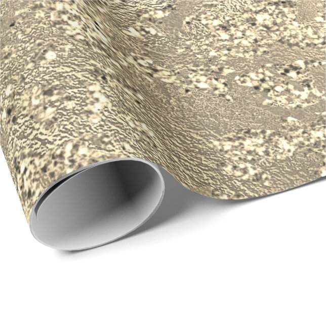 Glitter Metallisk moln Guld Marble Shiny Metallic Presentpapper (Rullad Hörn)