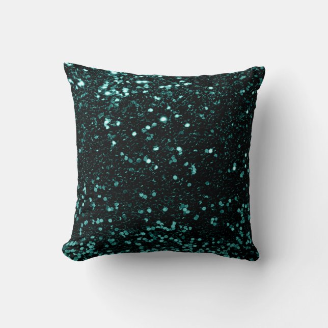 Glitter minimal Mode Sequin Teal Cali Grönt Kudde (Framsida)