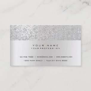 Glitter Minimal Pearly IT CYBER Silver Grått Vip Visitkort