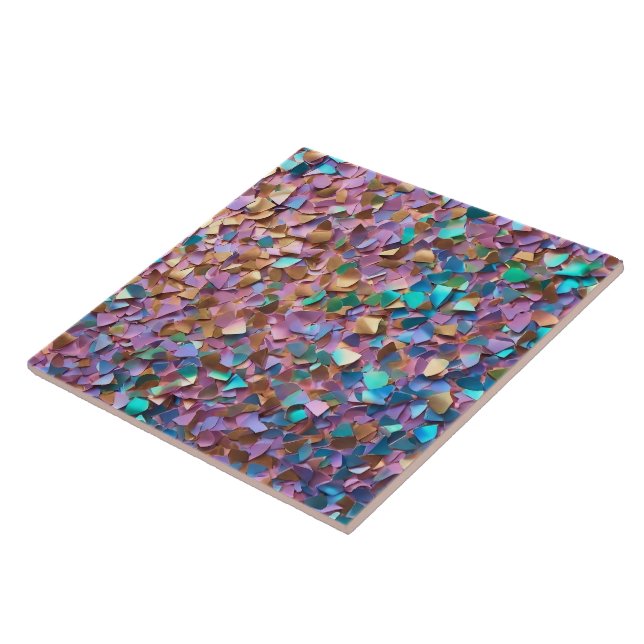 Glitter Modern opal Holografisk samling Kakelplatta (Sidan)