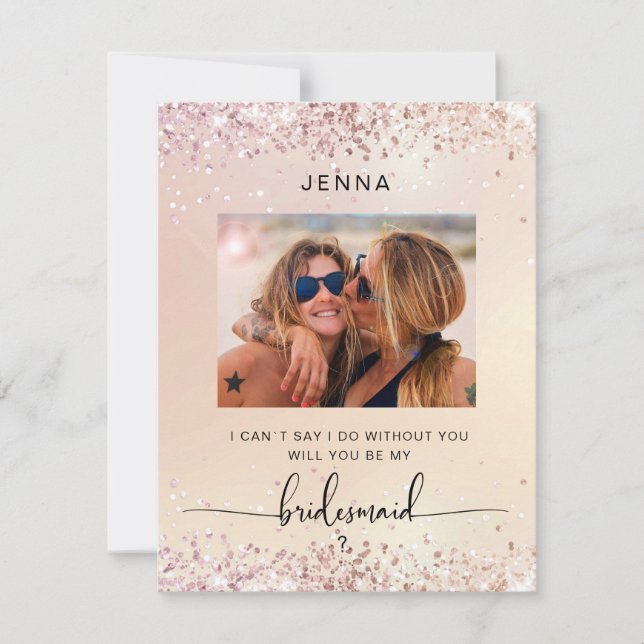 Glitter Modern Photo "Kommer du att bli min brud" (Framsida)